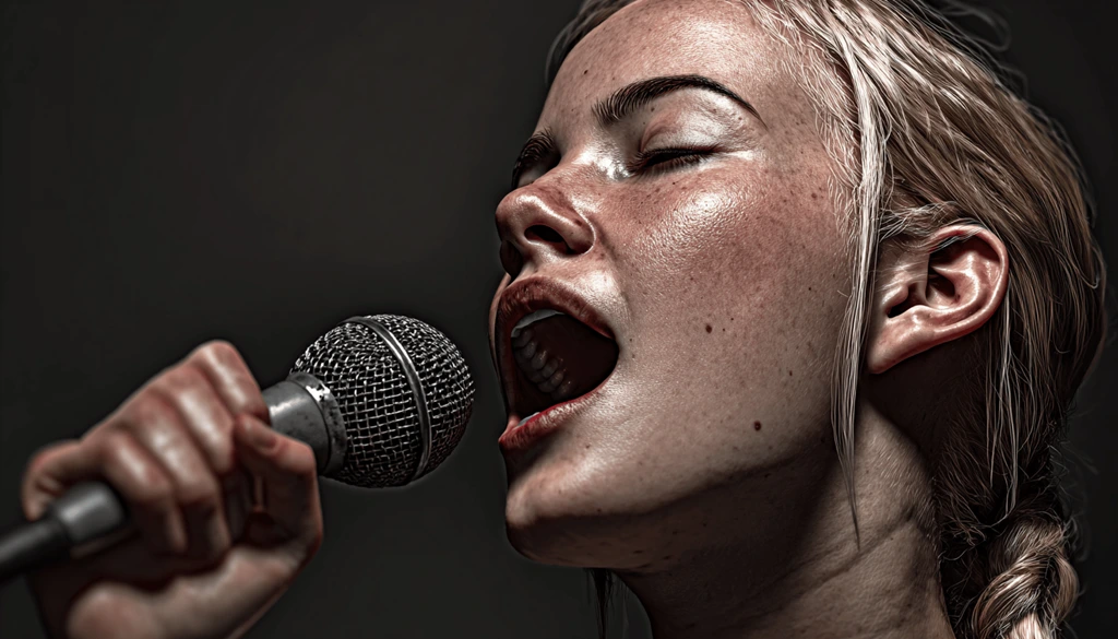 Blonde girl practicing her range